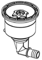 6035169 - Jacuzzi SQR MX 6.25in Oval Jet Body w/ Nozzle Assembly; Jacuzzi Dark Gray